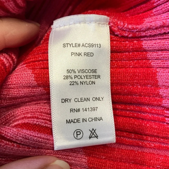 ASTR the label pink and red ribbed knit midi‎ skirt size medium. - Picture 4 of 4